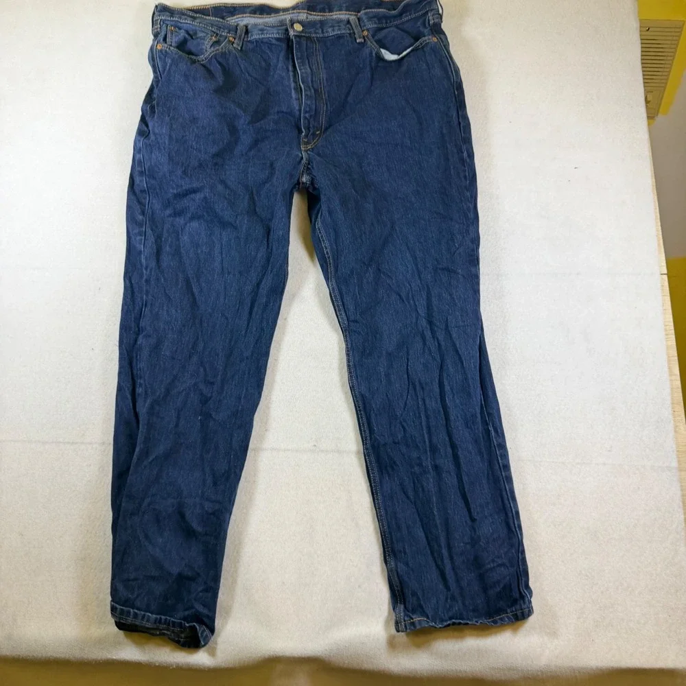 Levis 550 Relaxed Fit Tapered Leg Jeans Mens 42x32 Dark Wash Blue Denim 550-0216